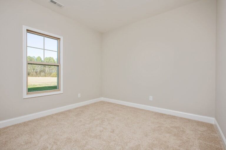 Empty Bedroom with closet and carpet