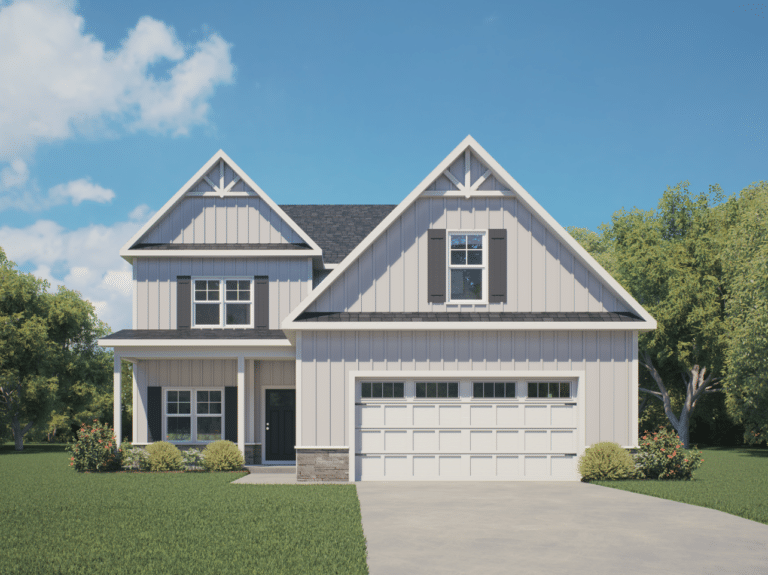 Williams B plan exterior illustration by Ben Stout Construction
